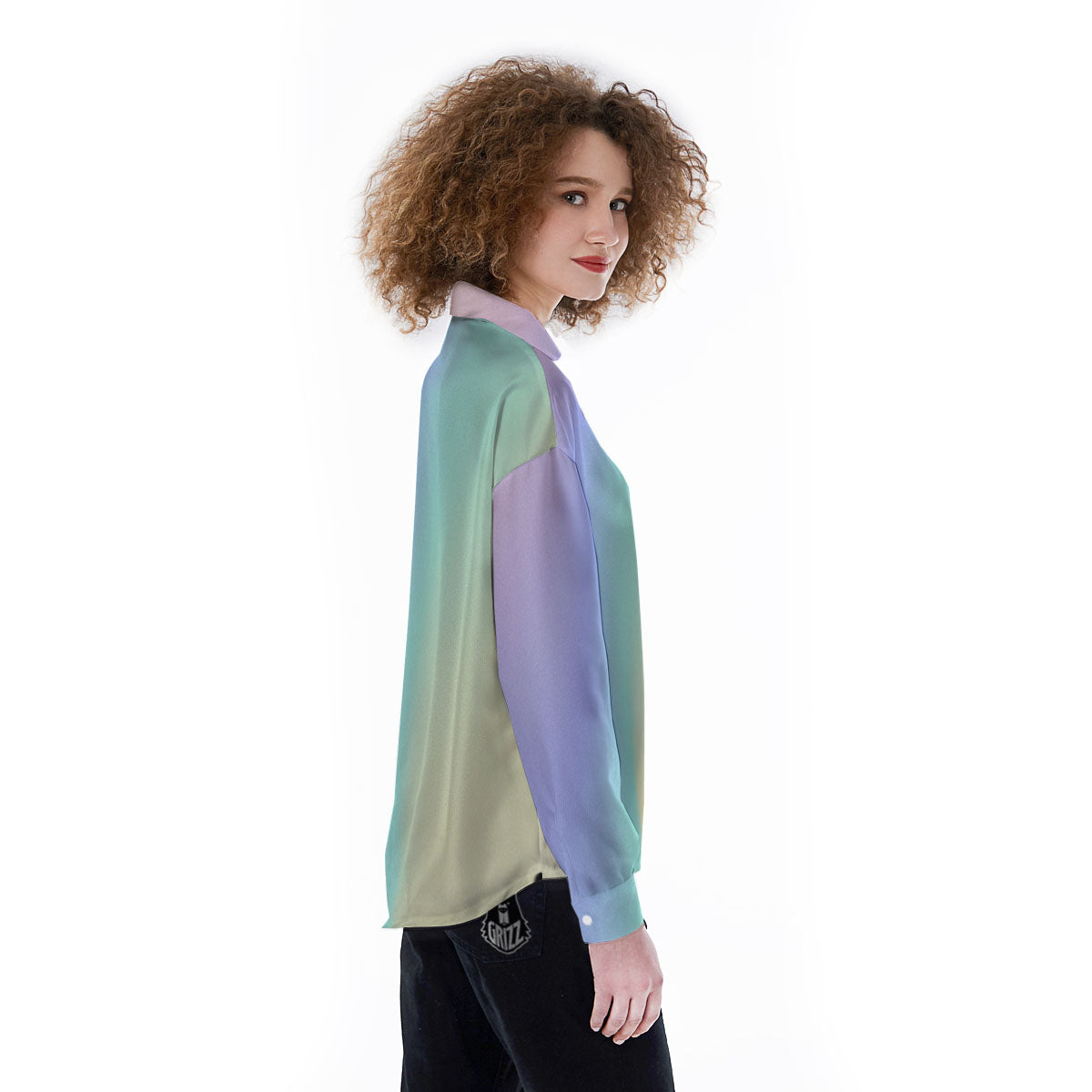 Rave Pastel Print Pattern Women's Long Sleeve Shirts-grizzshop