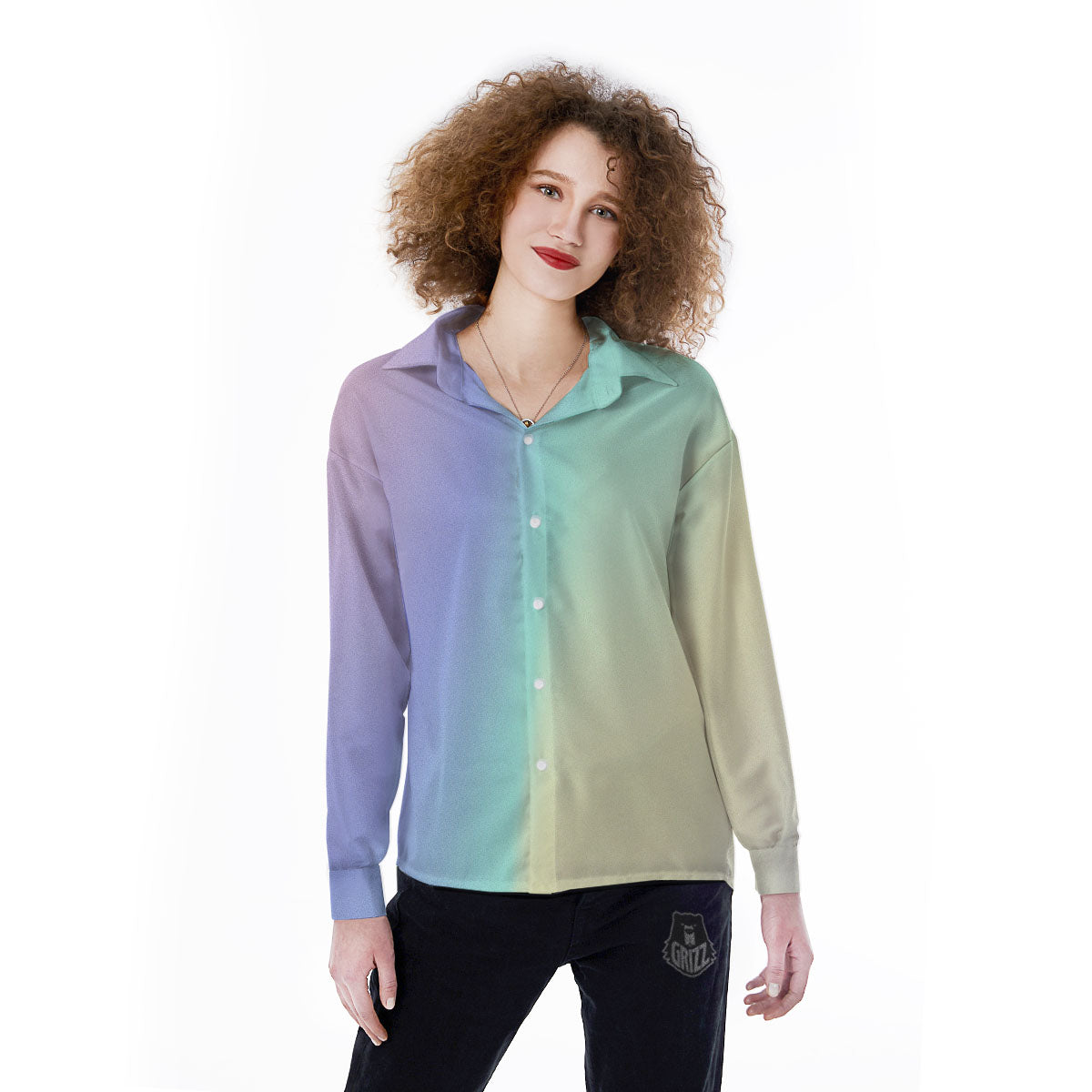 Rave Pastel Print Pattern Women's Long Sleeve Shirts-grizzshop