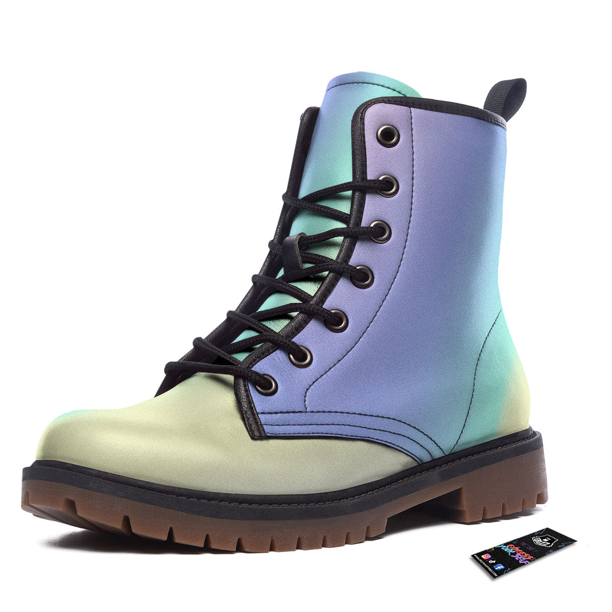 Rave Pastel Print Pattern Work Boots-grizzshop