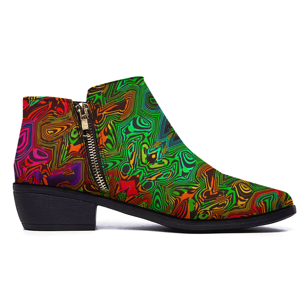 Rave Psychedelic Print Pattern Ankle Boots-grizzshop