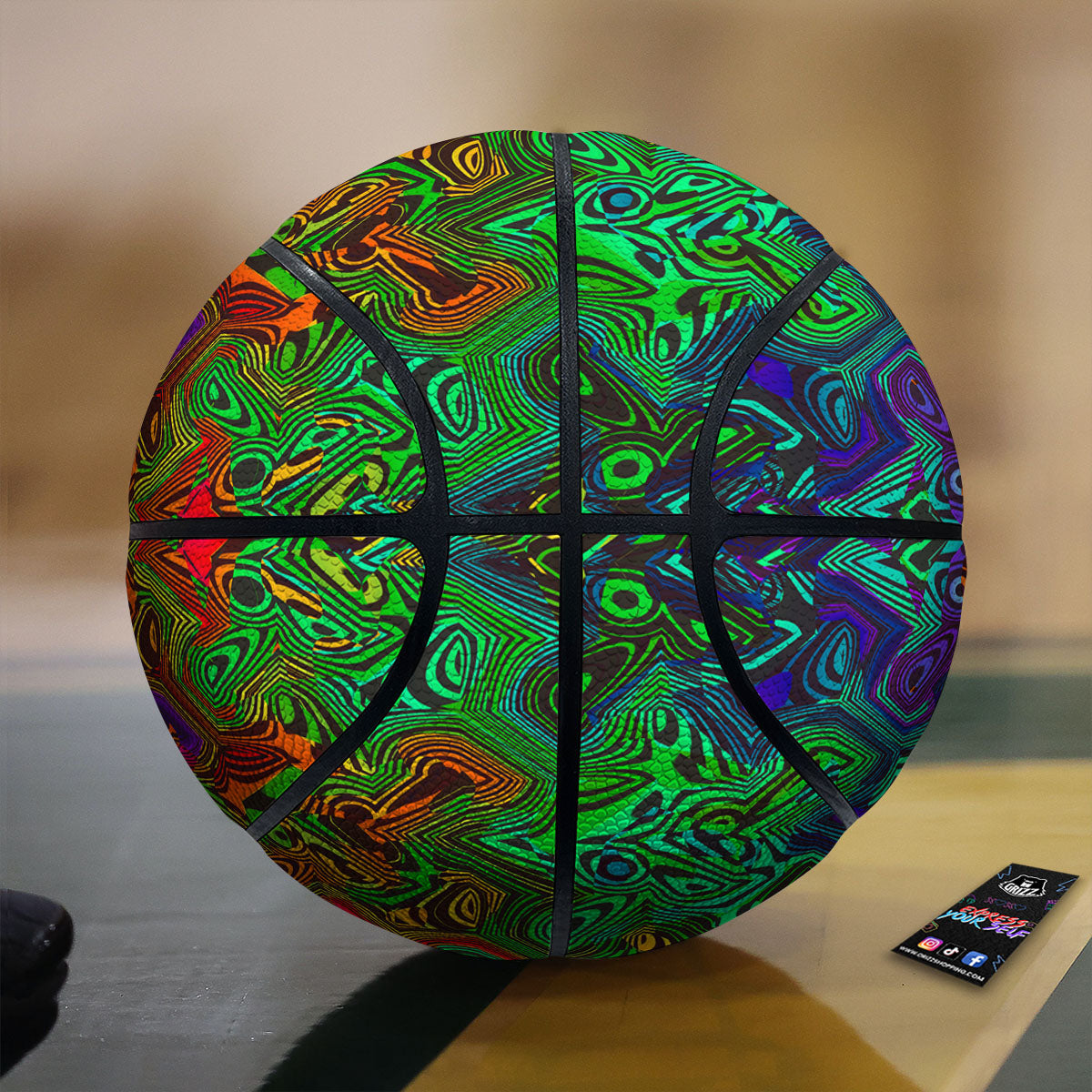 Rave Psychedelic Print Pattern Basketball-grizzshop