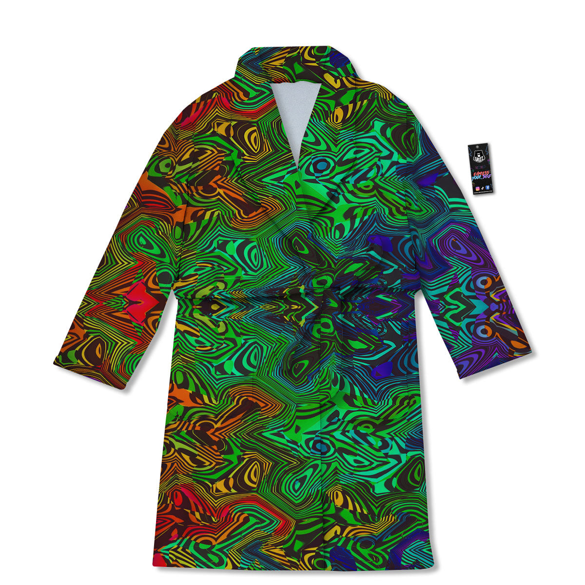 Rave Psychedelic Print Pattern Bathrobe-grizzshop