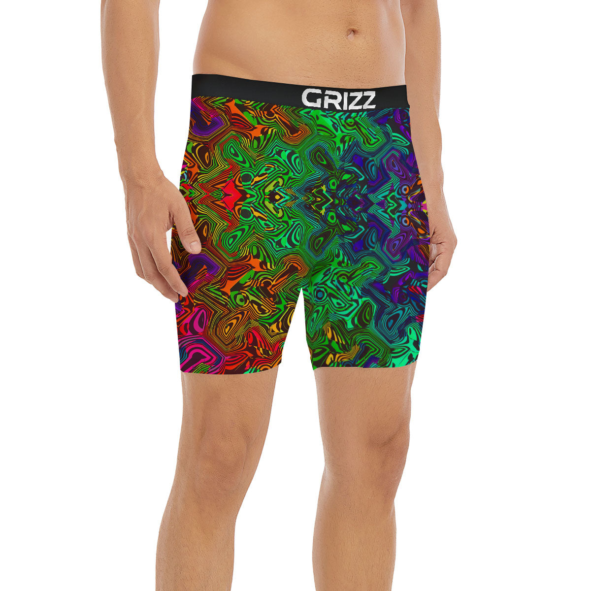 Rave Psychedelic Print Pattern Boxer Briefs-grizzshop