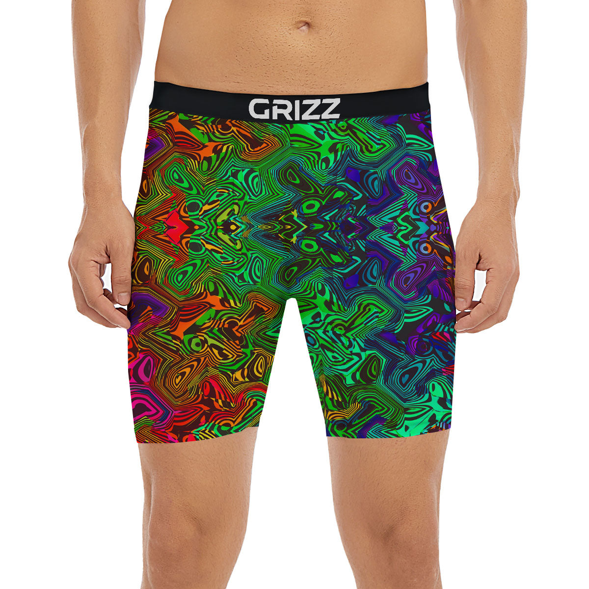 Rave Psychedelic Print Pattern Boxer Briefs-grizzshop