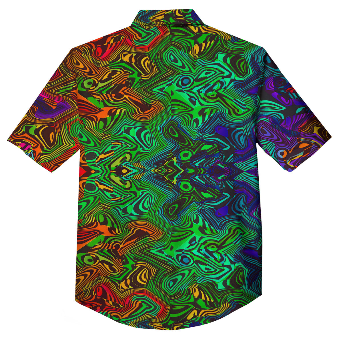 Rave Psychedelic Print Pattern Button Up Shirt-grizzshop