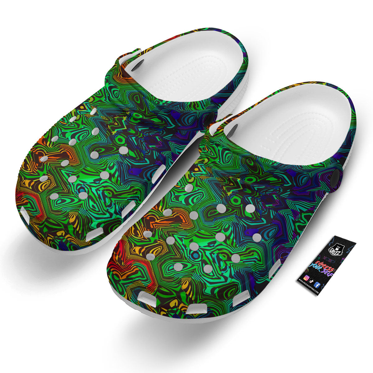 Rave Psychedelic Print Pattern Clog-grizzshop
