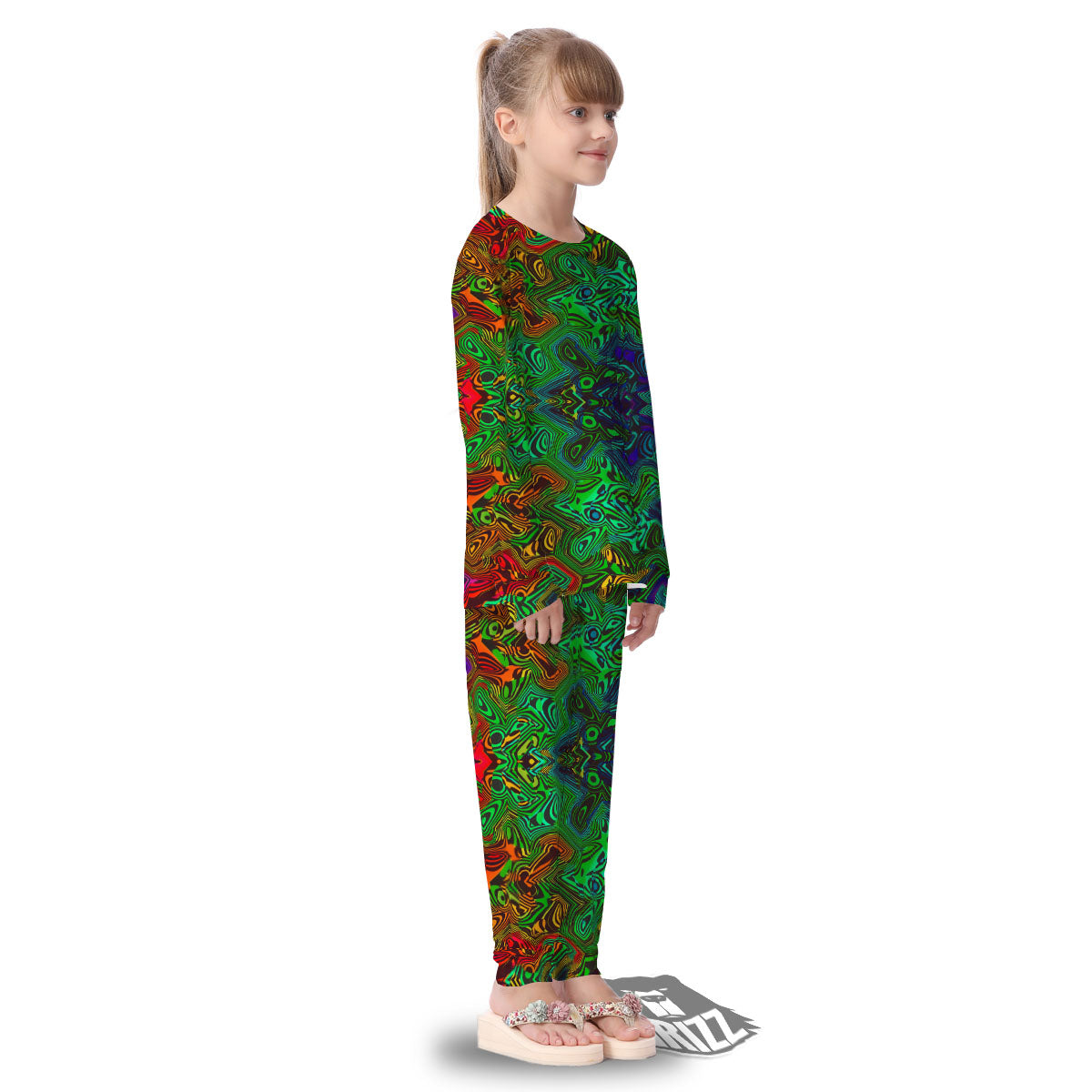 Rave Psychedelic Print Pattern Kid's Pajamas-grizzshop