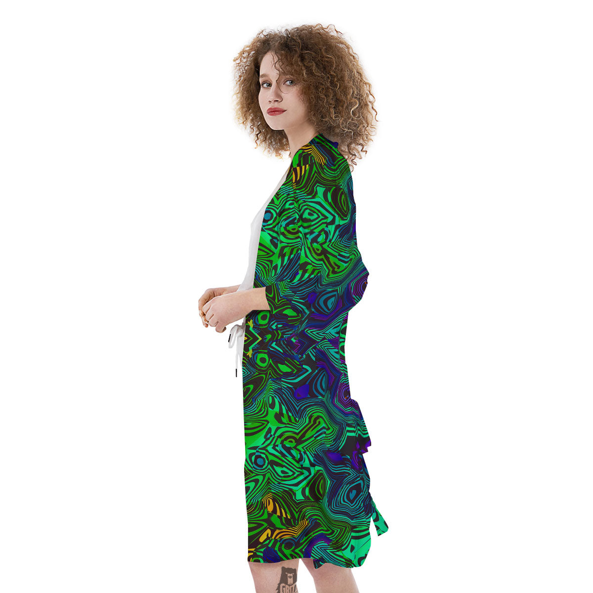 Rave Psychedelic Print Pattern Kimono-grizzshop