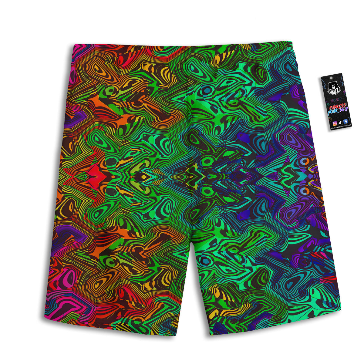 Rave Psychedelic Print Pattern Men's Athletic Shorts