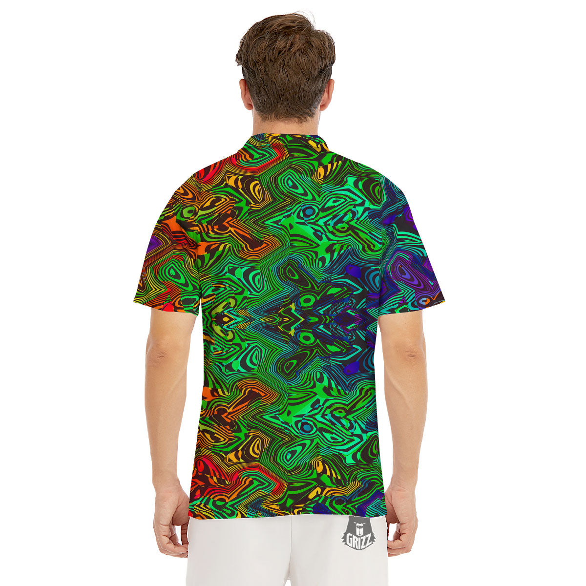 Rave Psychedelic Print Pattern Men's Golf Shirts-grizzshop