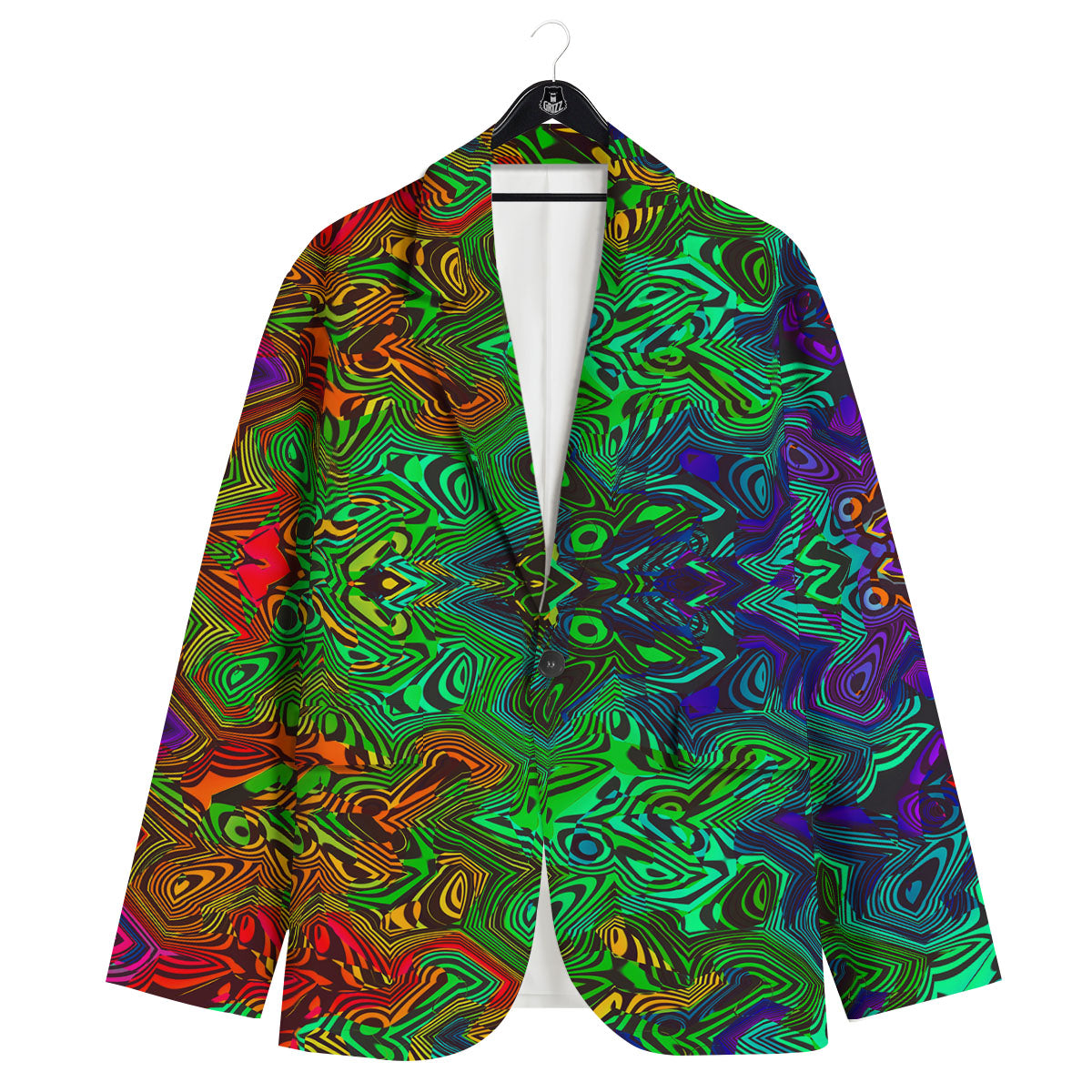 Rave Psychedelic Print Pattern Men's Sport Coat-grizzshop