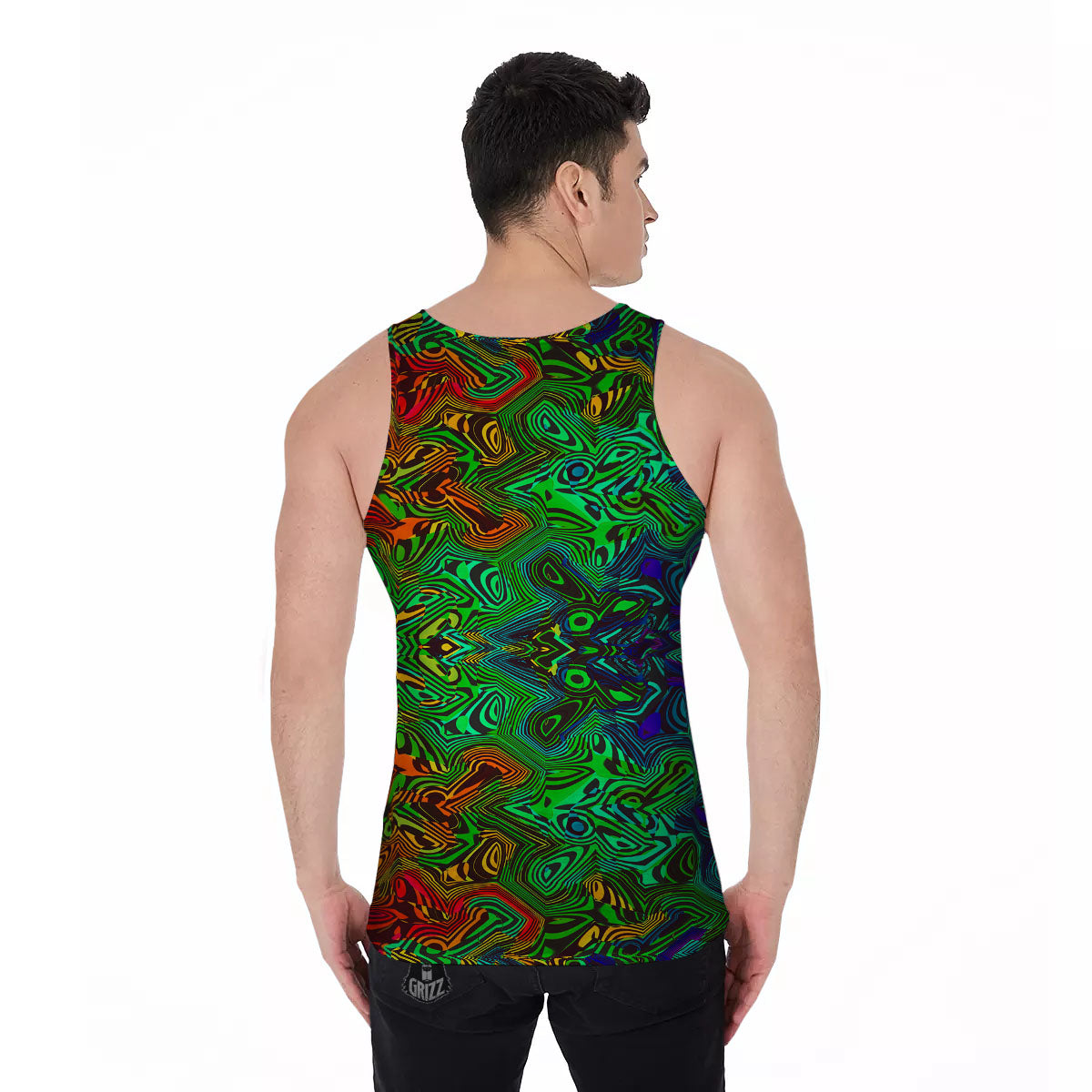 Rave Psychedelic Print Pattern Men's Tank Top-grizzshop