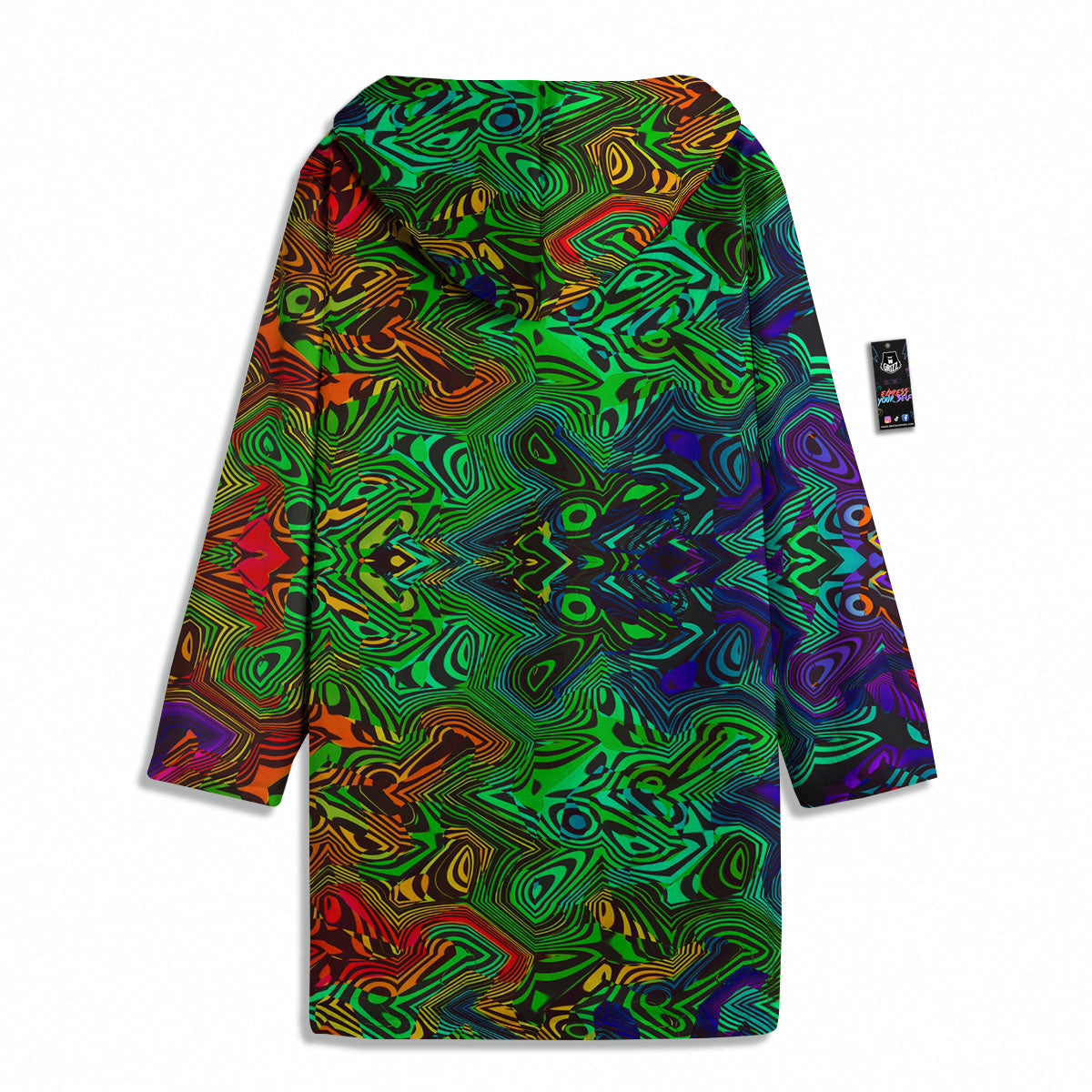 Rave Psychedelic Print Pattern Men's Windbreaker Jacket-grizzshop