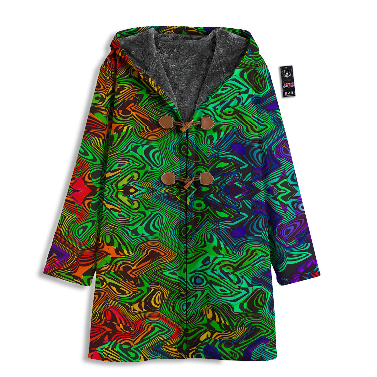 Rave Psychedelic Print Pattern Men's Windbreaker Jacket-grizzshop
