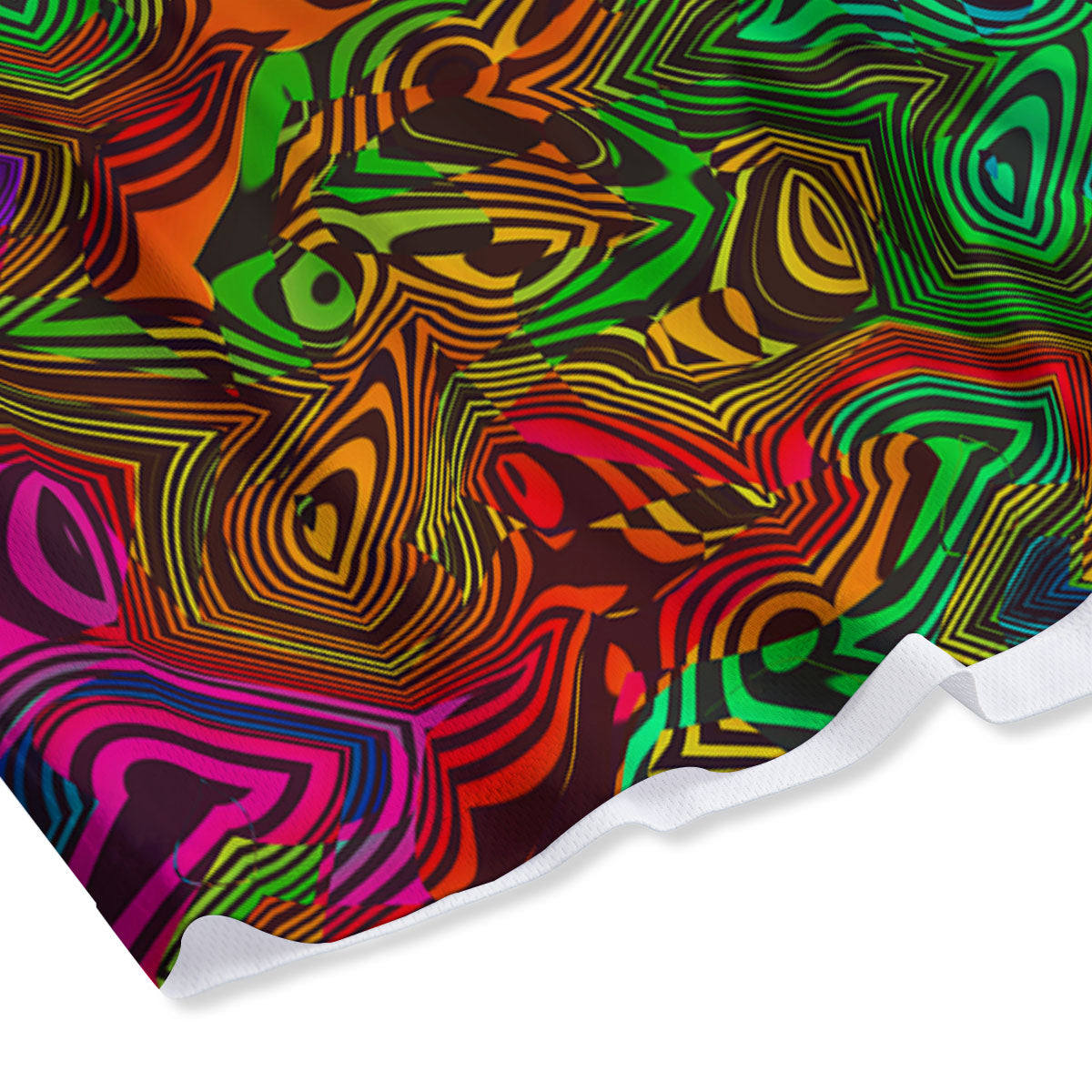 Rave Psychedelic Print Pattern Mesh Shorts