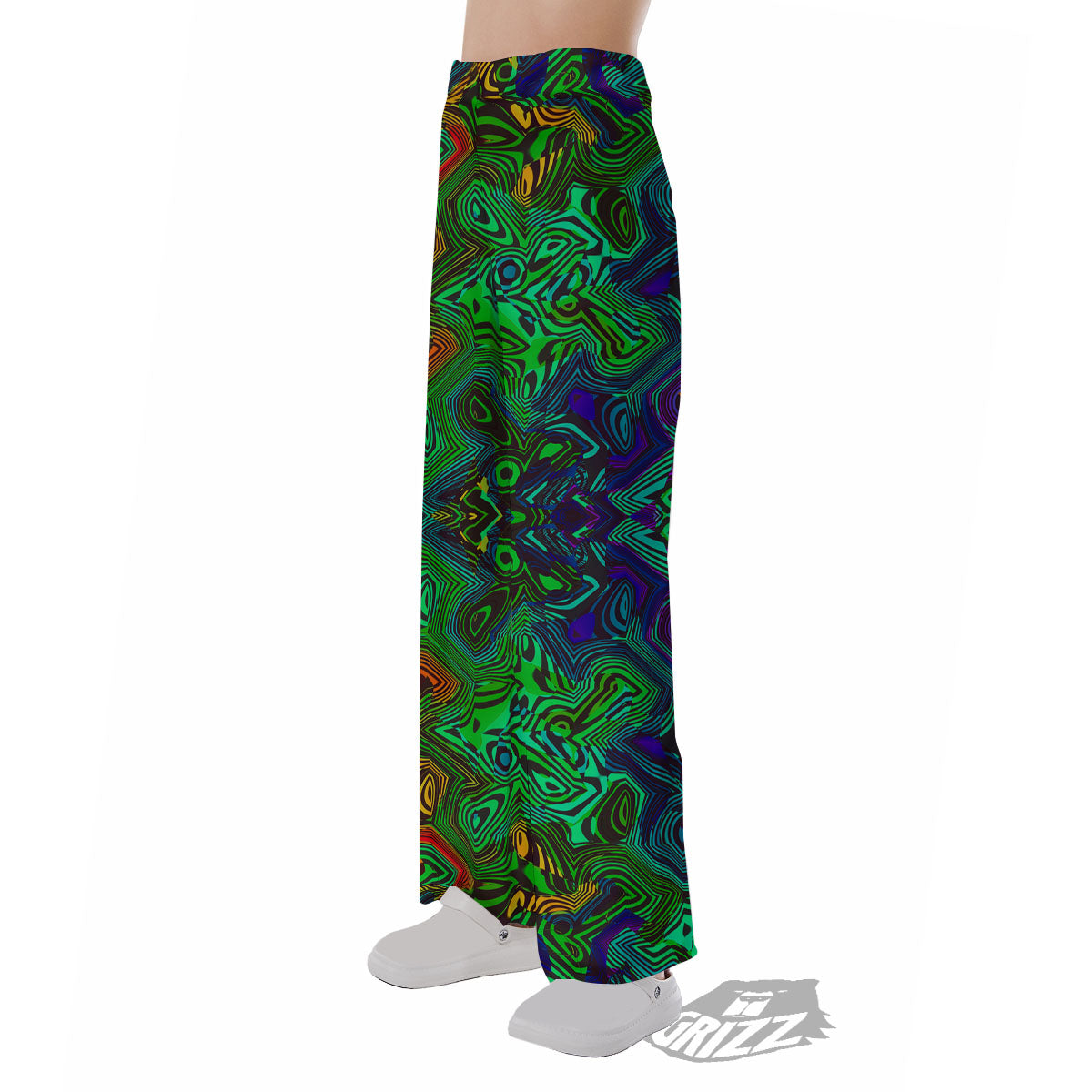 Rave Psychedelic Print Pattern Pajama Pants-grizzshop