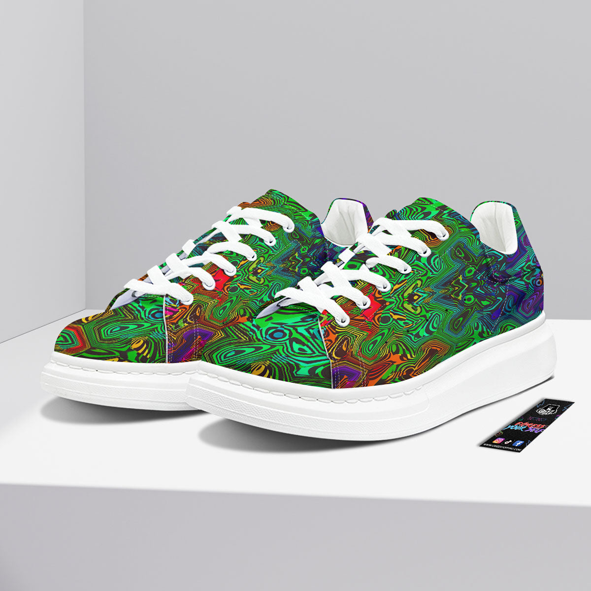 Rave Psychedelic Print Pattern Platform Shoes-grizzshop
