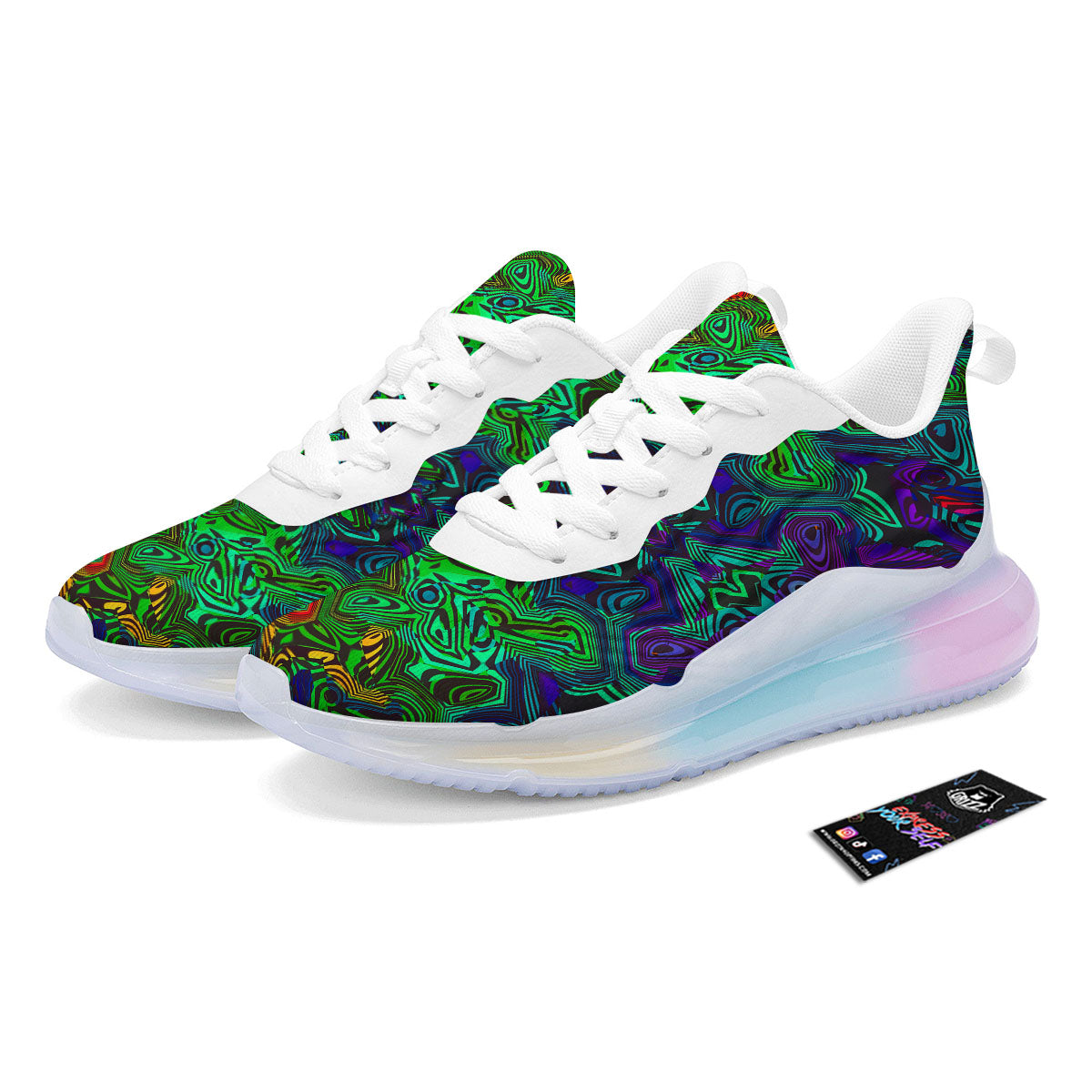 Rave Psychedelic Print Pattern Running Sneakers-grizzshop
