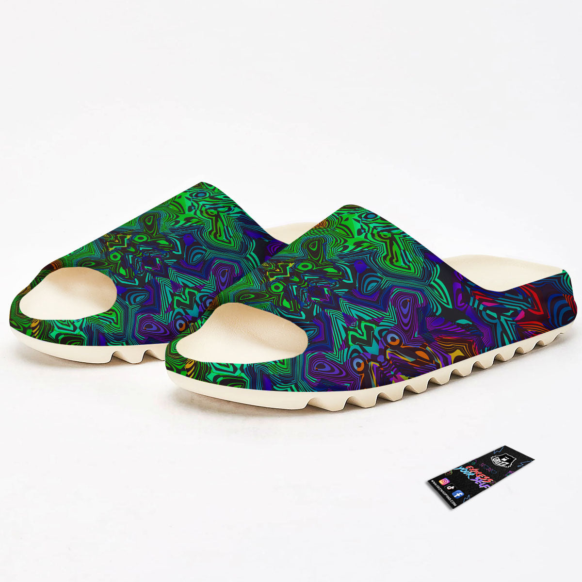Rave Psychedelic Print Pattern Sandals-grizzshop