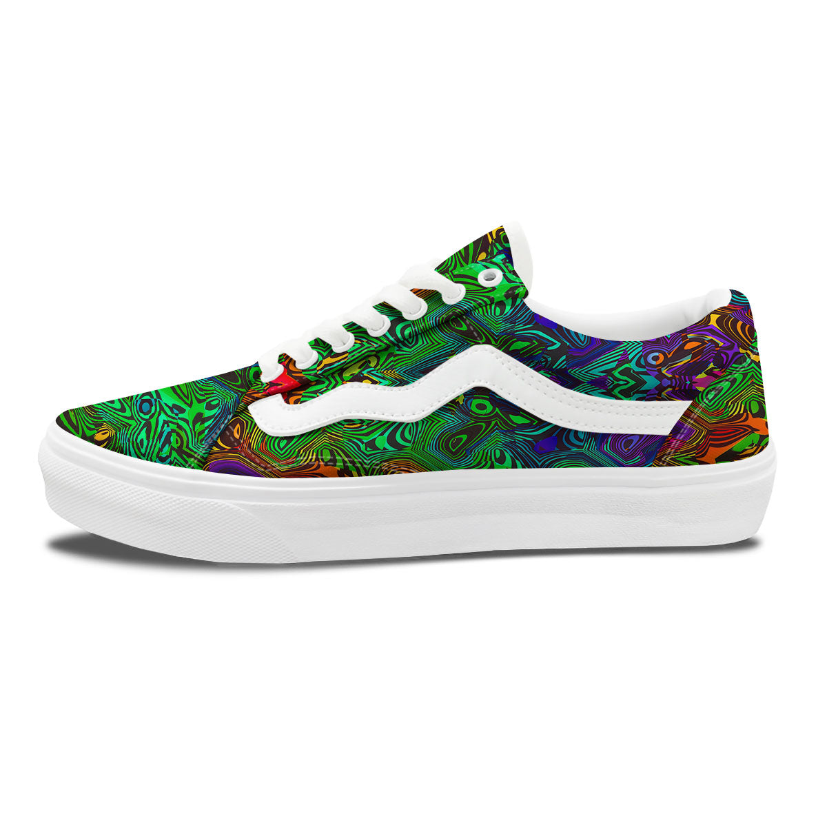 Rave Psychedelic Print Pattern Skate Shoes-grizzshop