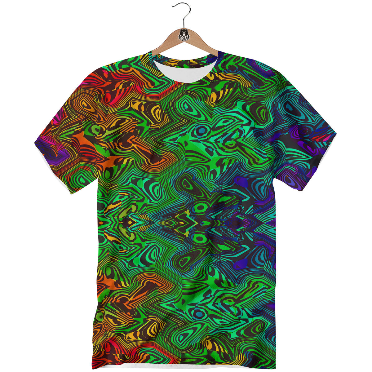Rave Psychedelic Print Pattern T-Shirt-grizzshop