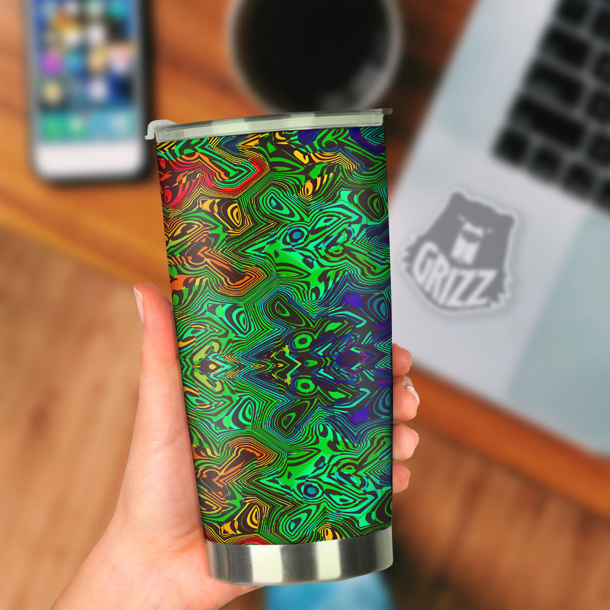 Rave Psychedelic Print Pattern Tumbler-grizzshop