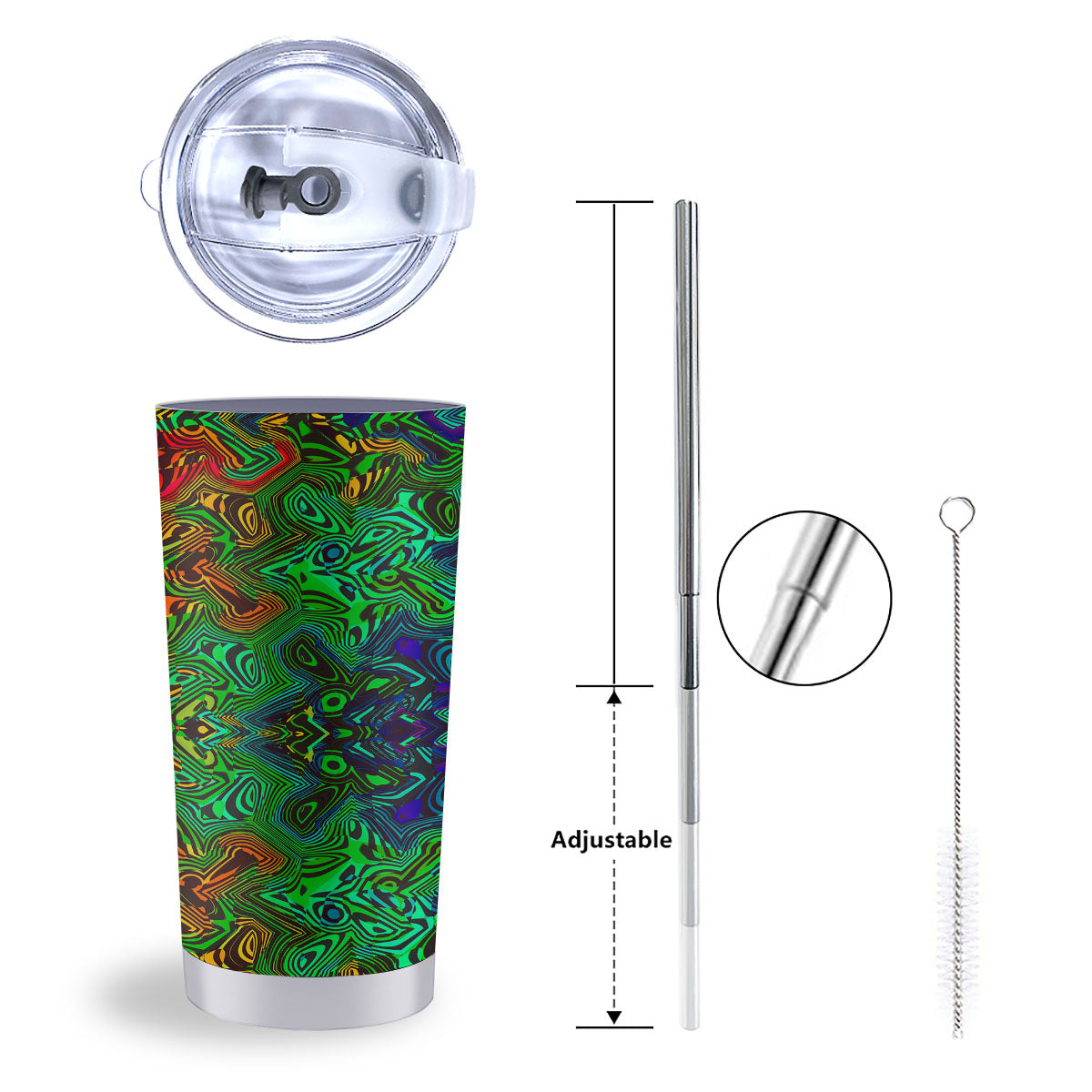 Rave Psychedelic Print Pattern Tumbler-grizzshop