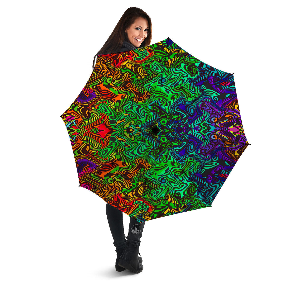 Rave Psychedelic Print Pattern Umbrella-grizzshop