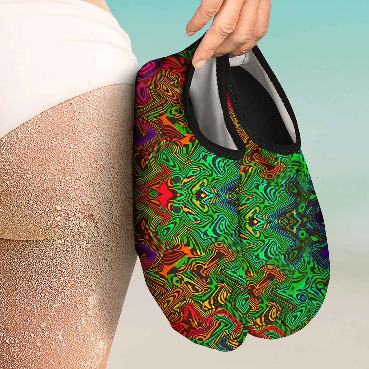 Rave Psychedelic Print Pattern Water Shoes-grizzshop