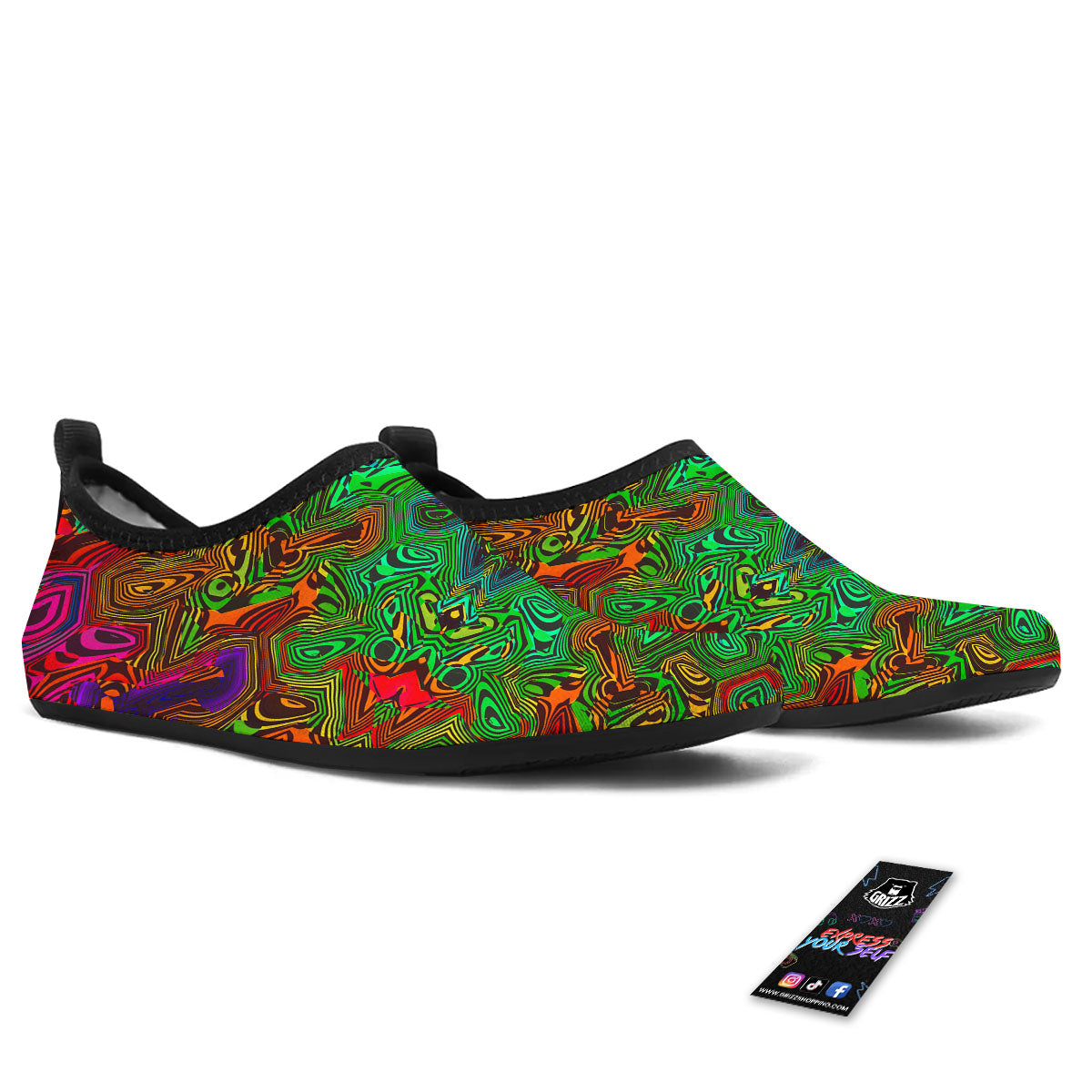 Rave Psychedelic Print Pattern Water Shoes-grizzshop