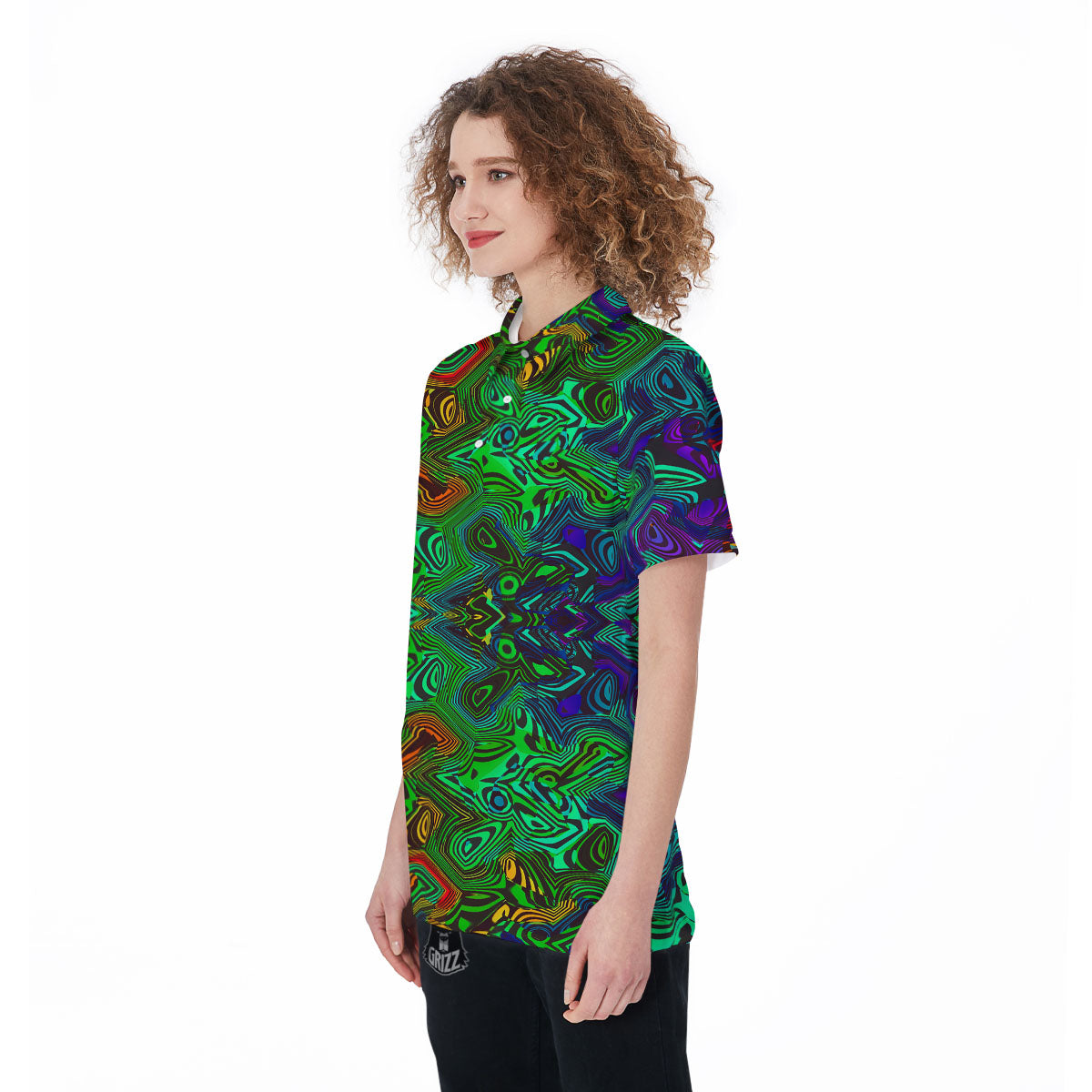 Rave Psychedelic Print Pattern Women's Golf Shirts-grizzshop