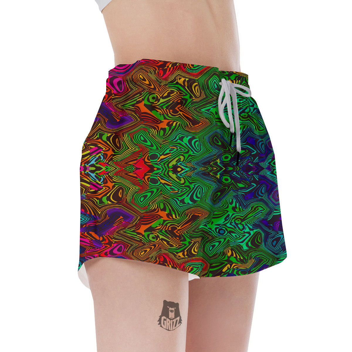 Rave Psychedelic Print Pattern Women's Shorts-grizzshop