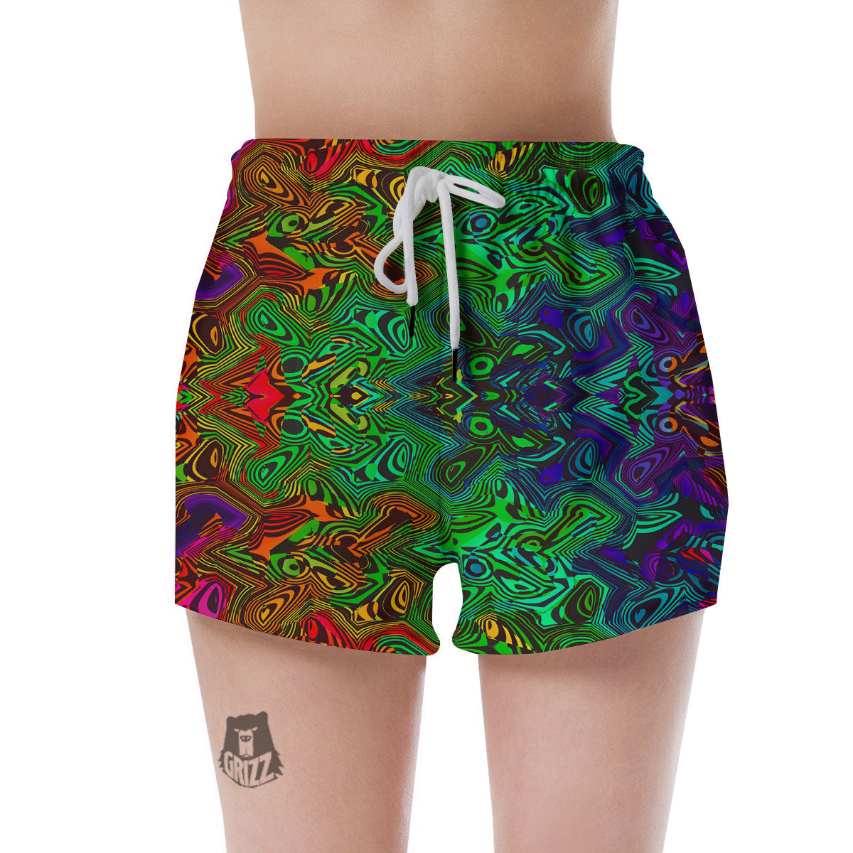 Rave Psychedelic Print Pattern Women's Shorts-grizzshop