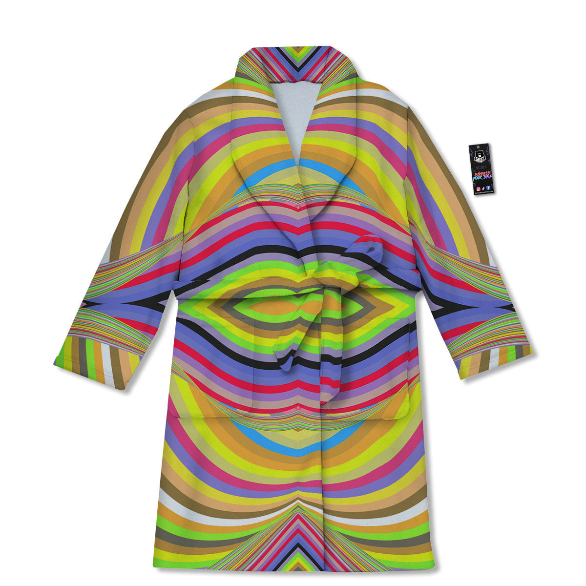 Rave Rainbow Print Pattern Bathrobe-grizzshop
