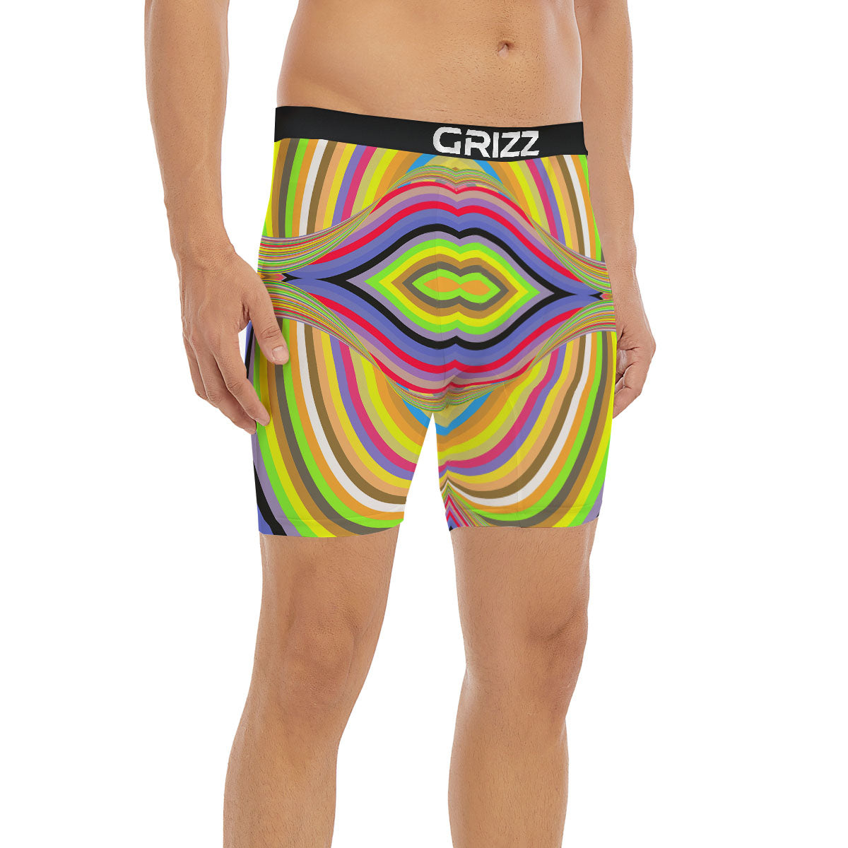 Rave Rainbow Print Pattern Boxer Briefs-grizzshop