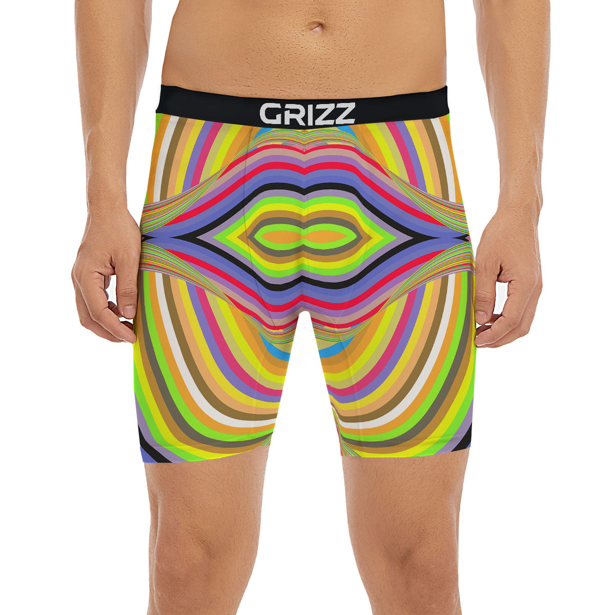 Rave Rainbow Print Pattern Boxer Briefs-grizzshop
