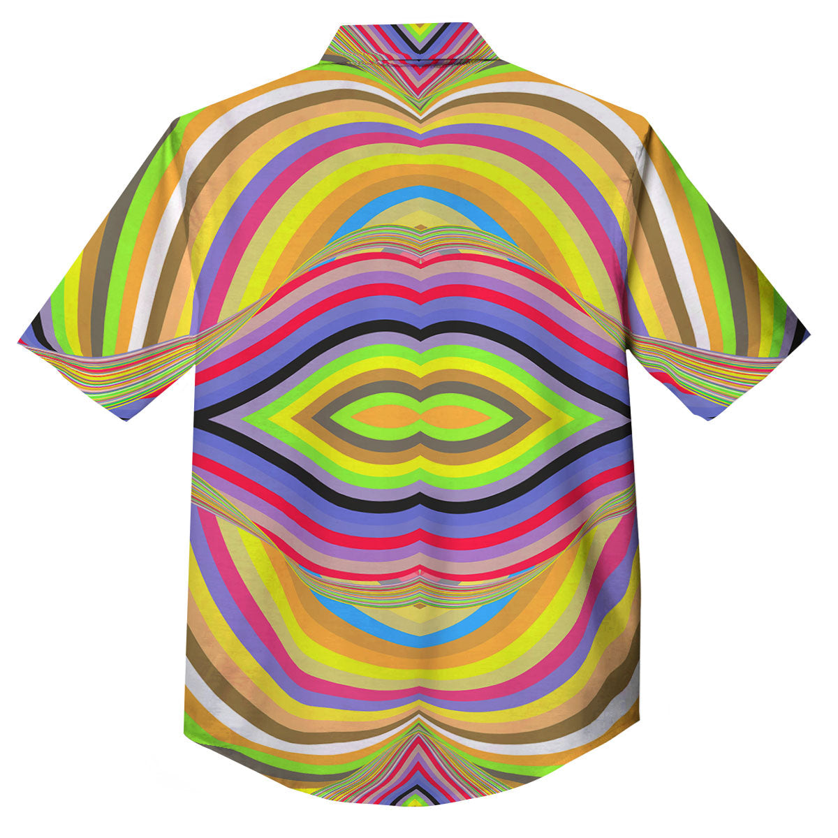 Rave Rainbow Print Pattern Button Up Shirt-grizzshop