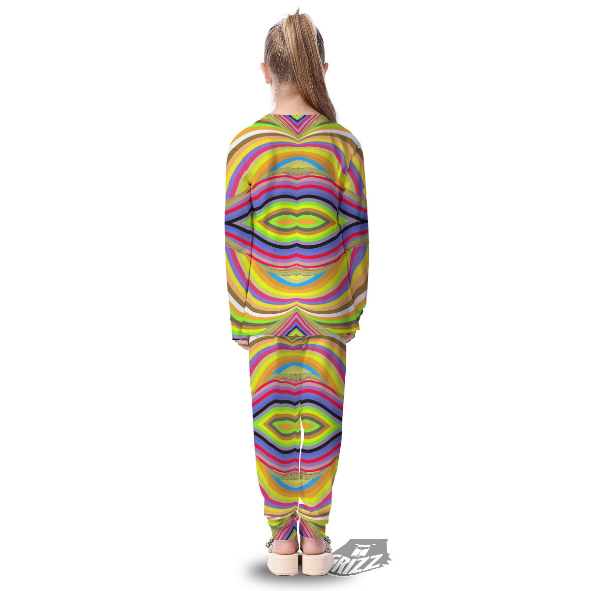 Rave Rainbow Print Pattern Kid's Pajamas-grizzshop