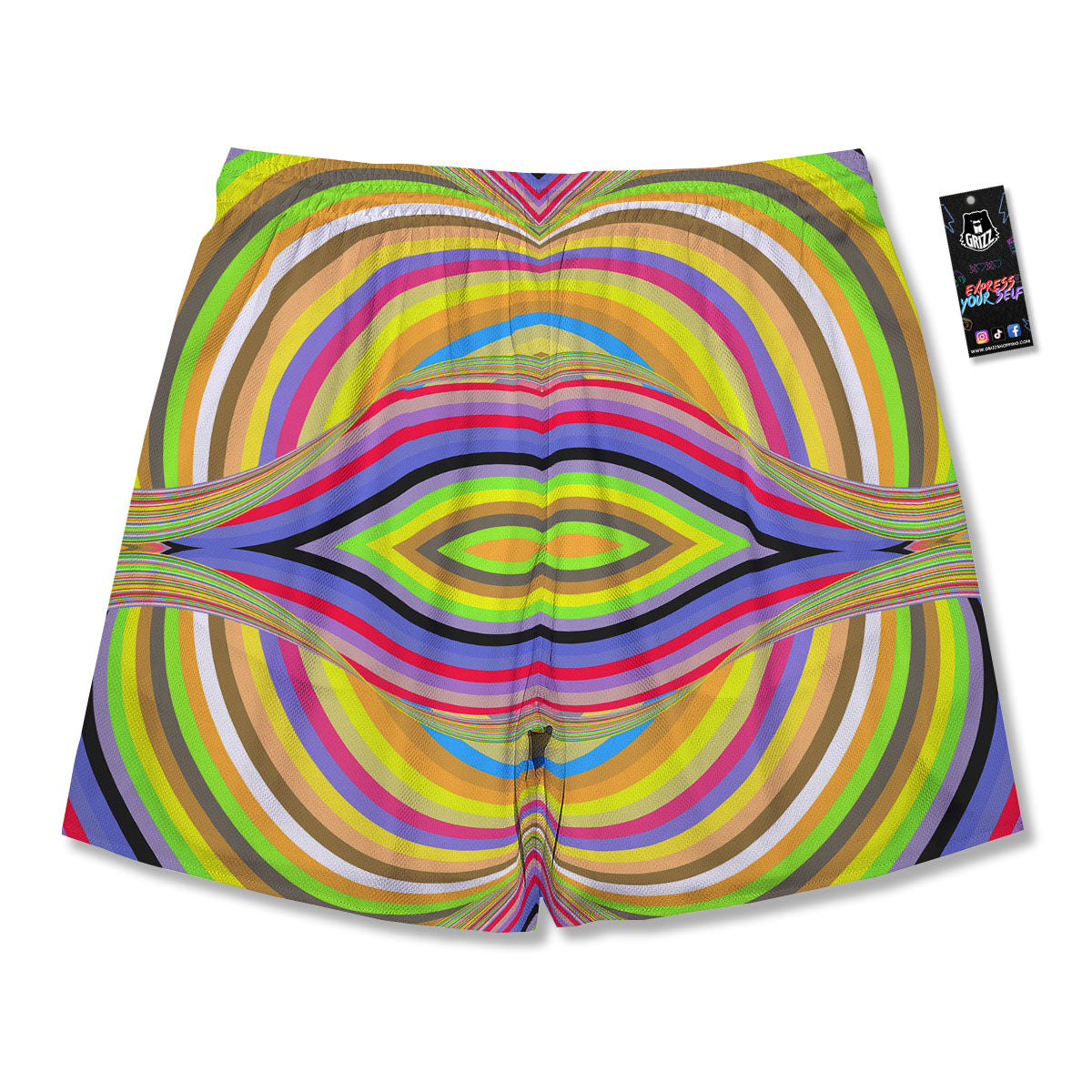 Rave Rainbow Print Pattern Men's Running Shorts-grizzshop