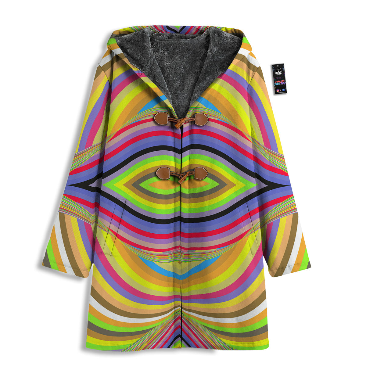 Rave Rainbow Print Pattern Men's Windbreaker Jacket-grizzshop
