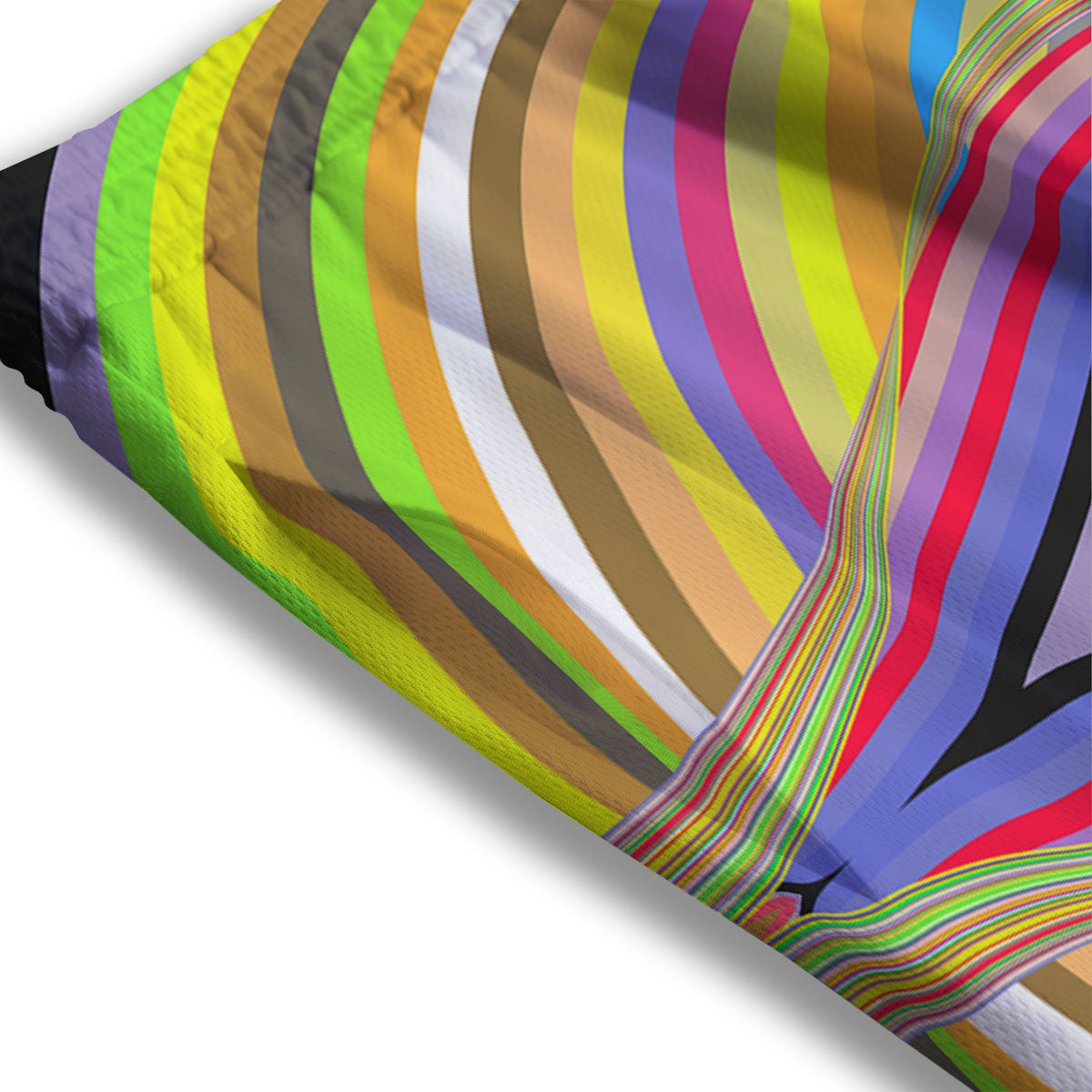 Rave Rainbow Print Pattern Mesh Shorts
