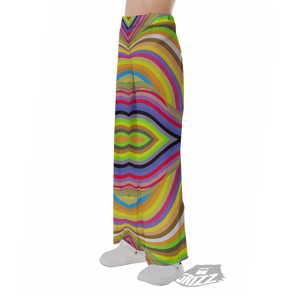 Rave Rainbow Print Pattern Pajama Pants-grizzshop