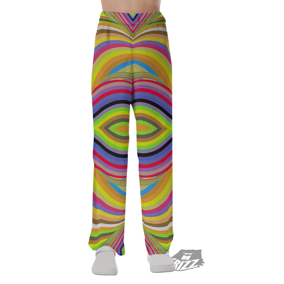 Rave Rainbow Print Pattern Pajama Pants-grizzshop
