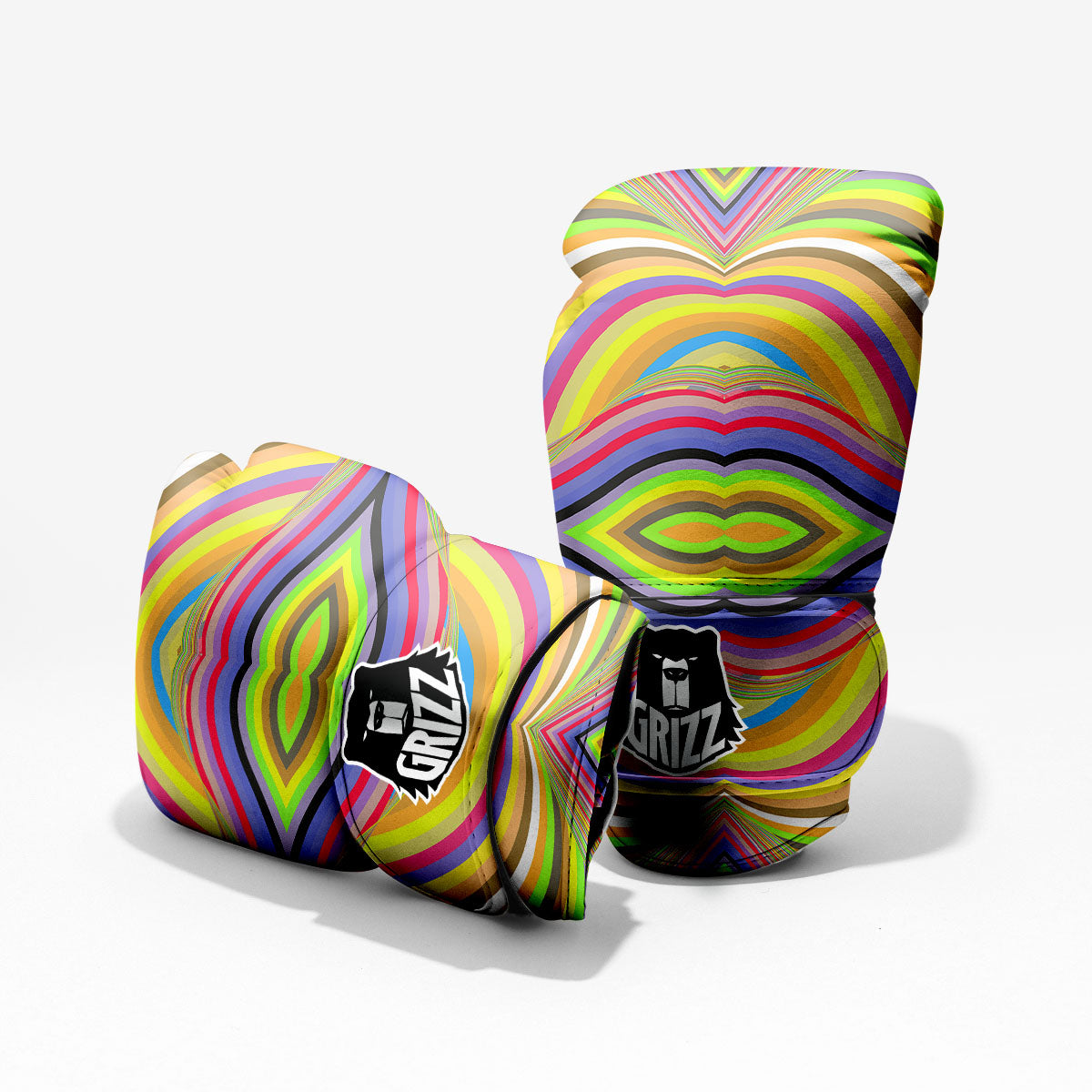 Rave Rainbow Print Pattern Pro Boxing Glove