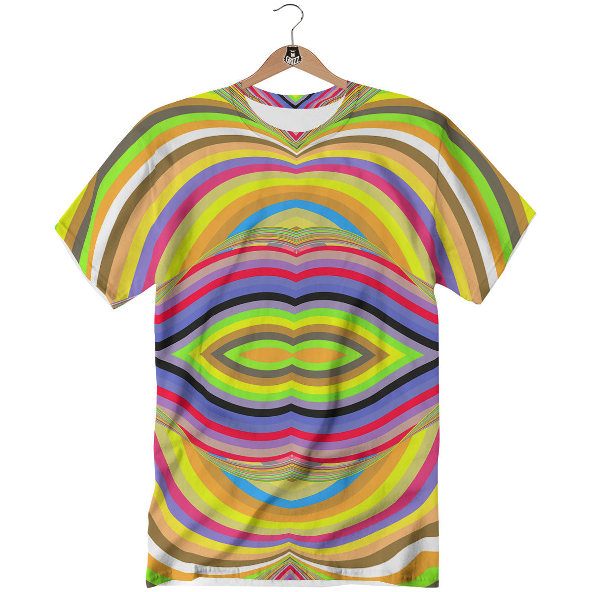 Rave Rainbow Print Pattern T-Shirt-grizzshop