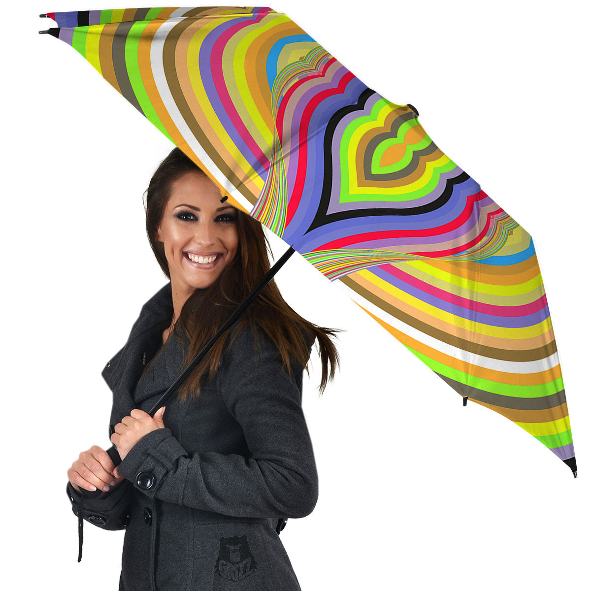 Rave Rainbow Print Pattern Umbrella-grizzshop