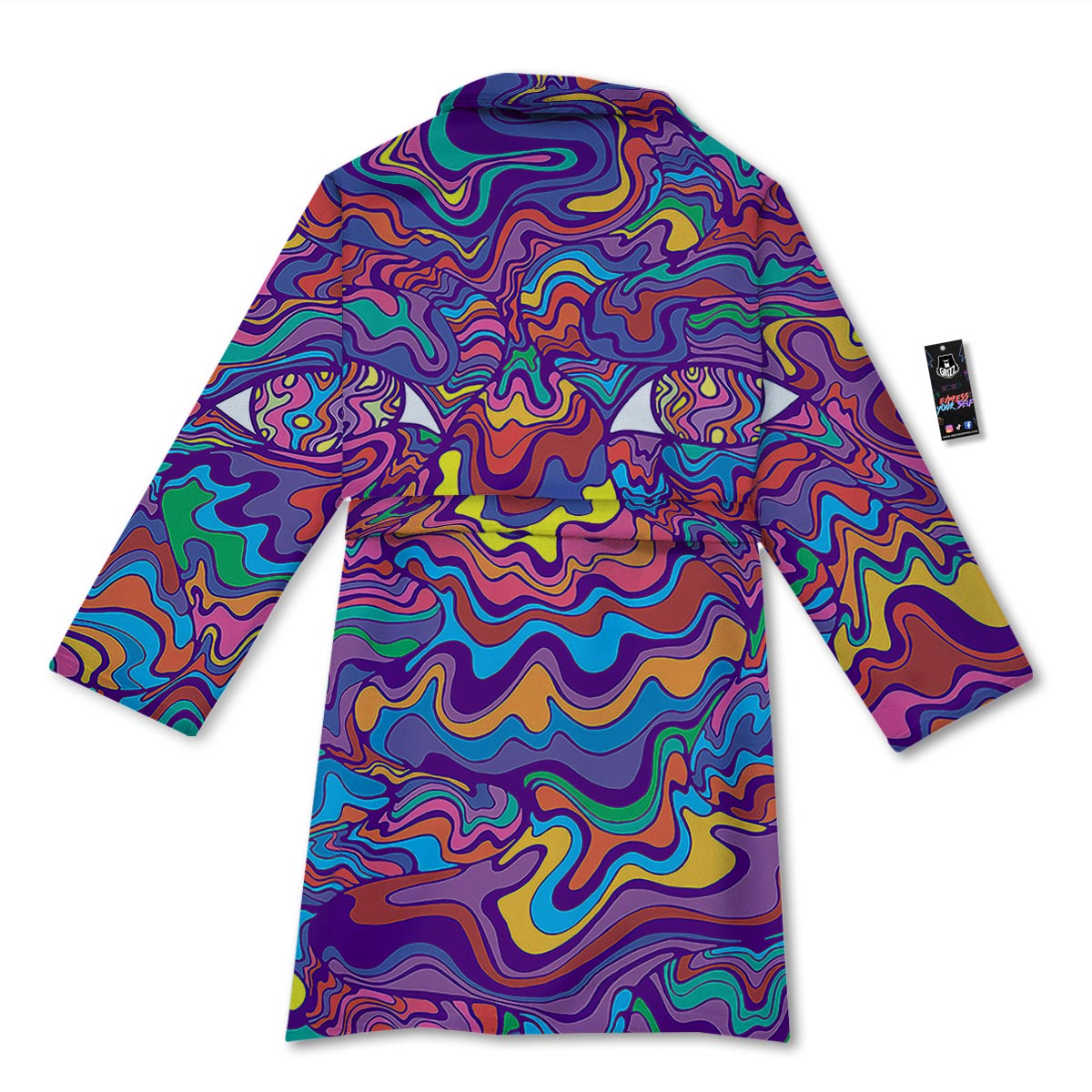 Rave Trippy Print Bathrobe-grizzshop