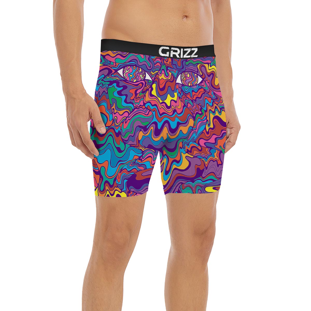 Rave Trippy Print Boxer Briefs-grizzshop