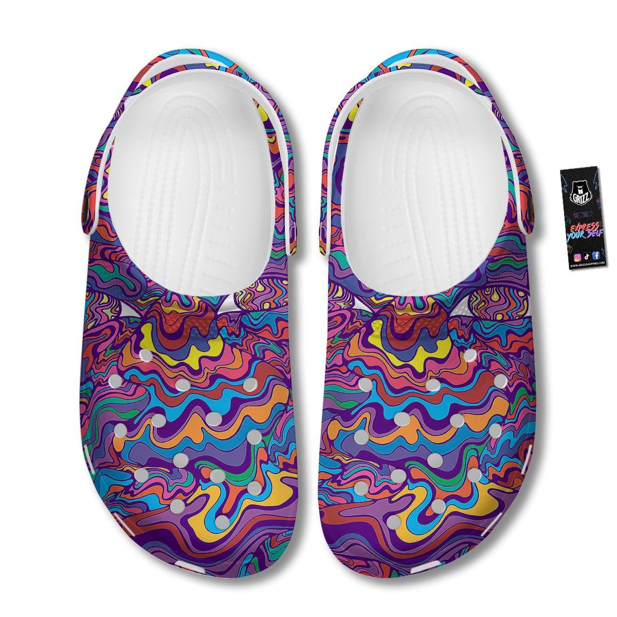 Rave Trippy Print Clog-grizzshop