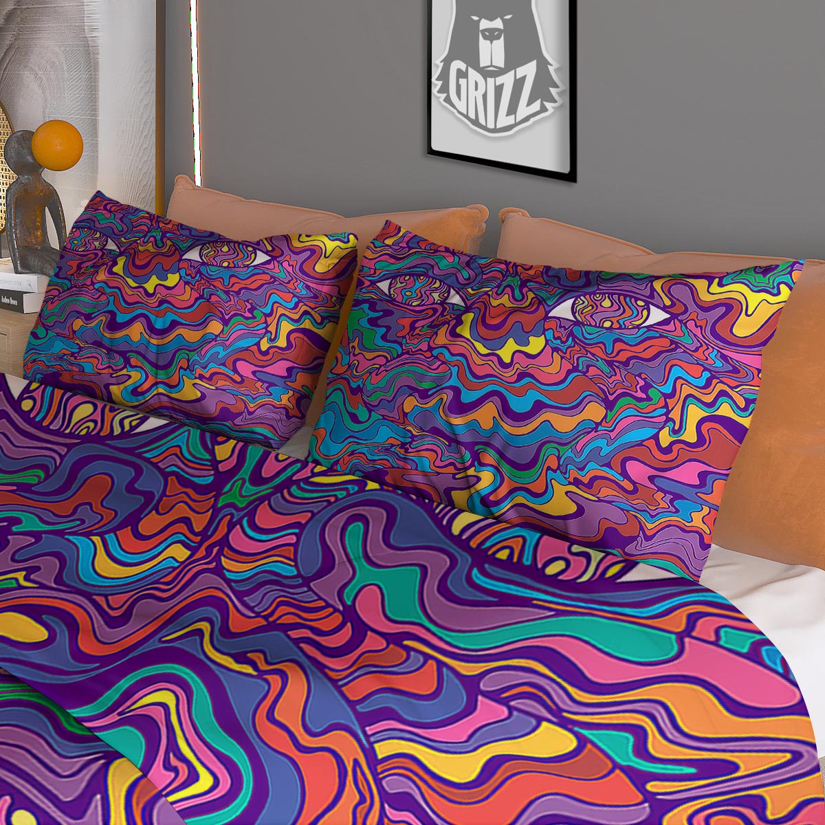 Rave Trippy Print Duvet Cover Bedding Set